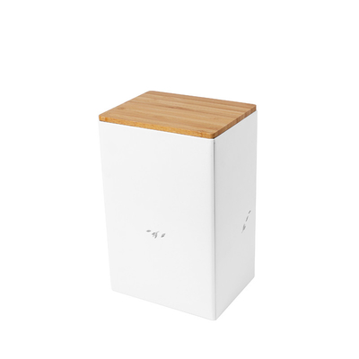 Mua Tin Tea Box Organizer Storage Thùng chứa hộp thạch cao hình vuông với nắp tre online manufacture