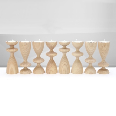 Beli Dekorasi Ash Wood Candle Stick/ Natural Wood Candle Holder online manufacture