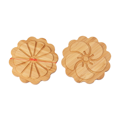 kopen Custom gegraveerde bamboe houten coaster bruiloft gepersonaliseerde coaster set online manufacture