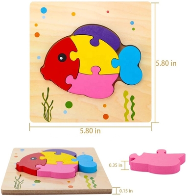 kopen Unisex Kleuter Houten Puzzle Animal Patterned Baby Educatief Speelgoed online manufacture