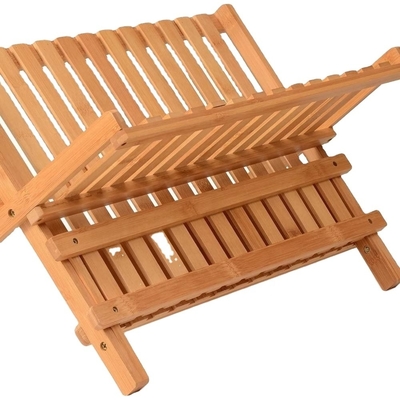 kopen Compact opvouwbaar houten plaat rek Keuken bamboe schotel droogrek online manufacture