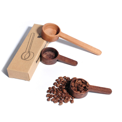 comprar Acacia utensílios de cozinha de madeira grão de café colher de medição de madeira leite em pó negro colher online manufacture