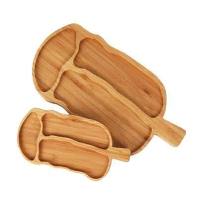 acheter Plateaux et plateaux en bois irréguliers peints à la main Plateaux en bambou en forme de feuilles online manufacture