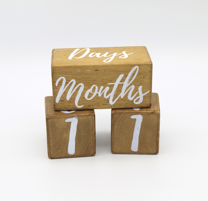 Buy Custom Natural Wooden Wooden Milestone Blocks 2.5inch Monthly  Age Blocks online manufacture