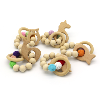 acheter Jouets de dentition pour bébés en bois - Bracelet d'allaitement en silicone - Perles de dentition en silicone - Jouets molaires en silicone online manufacture