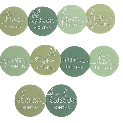 kopen Custom Eco Houten Milestone Discs Groene Milestone Discs Acryl Voor Baby Douche online manufacture