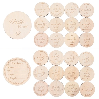 comprar Bebé Miles de referencia mensuales Tarjetas de madera Regalos para bebés Neonatos Requisitos fotográficos Discos grabados de doble cara online manufacture