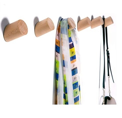 Beli Natural Walnut Beech Kayu mantel Hooks dinding dipasang gantungan untuk menggantung handuk mantel topi dinding dekoratif online manufacture