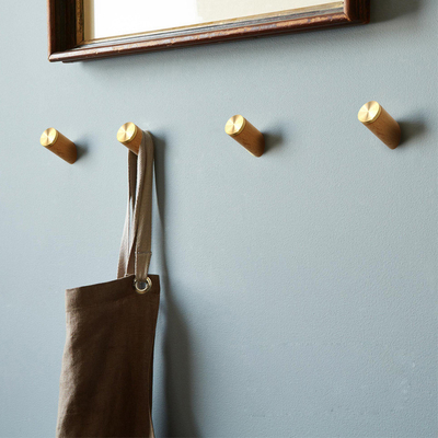 Beli Natural walnut kayu mantel Hooks (Paket 4pcs) - Rustik mantel rak topi Hooks Robe Hook online manufacture