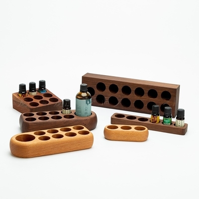 kopen Warm te verkopen bamboe lippenstift organisator hoesje stand aanpassen cosmetische afwerking doos Hout essentiële olie houder online manufacture