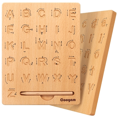 kopen Houten letters oefenbord Dubbelzijdig alfabet traceringsinstrument leren schrijven ABC educatief speelgoed online manufacture