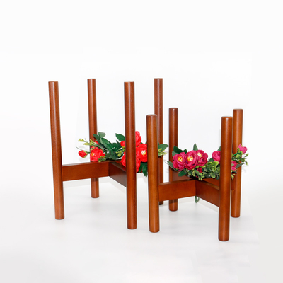 kopen Natuurlijke houten plantenstand met walnoot gekleurde kleur Beech houten plantenbank 8