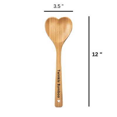kupować Bambusowa łyżka do sałatki w kształcie serca drewniana łyżka do podawania online manufacture