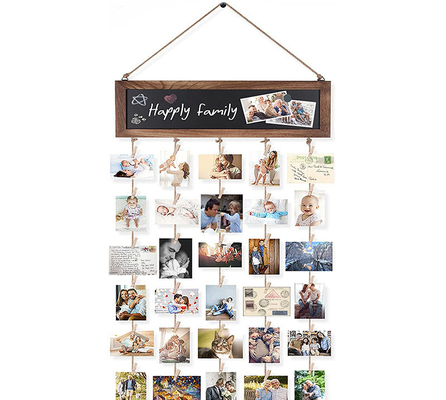 Beli Bingkai Gambar Kolase Foto Gantung Tampilan Papan Gambar Kayu Bingkai Rustikal untuk Dekorasi Dinding dan Dekorasi Kamar Tidur dengan Papan Hitam online manufacture