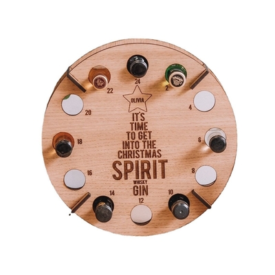 Buy Customize Christmas Tree Shape Great Gift For Home Decor Wooden holder for Adult Advent Calendar Wooden Bottle Holder online manufacture