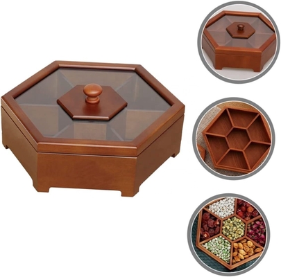comprar Caja personalizada Dividida Multifunción boda Frutas secas Nueces galletas de comida galletas de snack Hexágono online manufacture