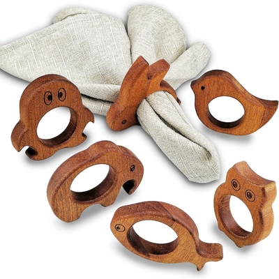 acheter Décoration de la table pour les mariages et les dîners Rings de serviette en bois pour les fêtes online manufacture
