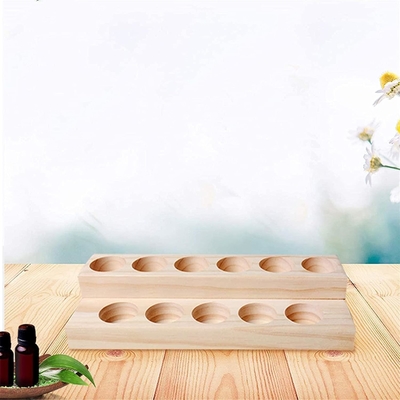 satın al Toptan Ahşap Tanıtım Ekranı Önemli Yağlar için Rack Stand Sahibi Ev Dekorasyonu Asılı Depolama Organizatörü online manufacture