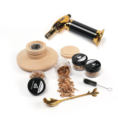 kopen Hout Cocktail roker Kit Bourbon ouderwetse roker Set bevat vier smaken Hout chips voor drinken Whiskey roker cadeautjes voor mannen online manufacture