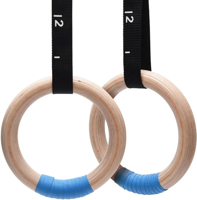 Beli Cincin gimnastik kayu dengan kabel kabel yang dapat disesuaikan tali panjang cincin latihan cincin latihan anti-slip untuk gym rumah online manufacture