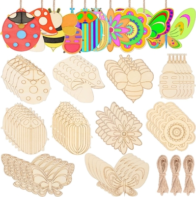 Buy Unfinished Wooden Cutouts, Customized Shape, DIY Paint Hanging Decor online manufacture