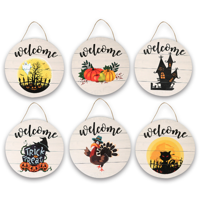 acheter 2024 rideaux de porte en bois d'Halloween Nouveau décor de scène de fête pièces citrouille chat noir maison hantée chauve-souris décor de scène de fête online manufacture