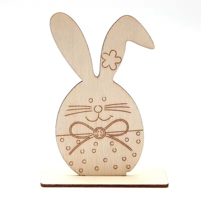 comprare Legno coniglio di Pasqua tavolo coniglio ritagliato decorazioni per la casa Decorazioni per le feste fai da te online manufacture