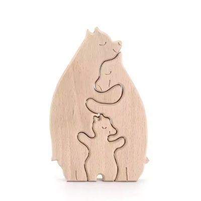 kopen houten beer familie houten puzzel Chinese fabriek-gemaakt leuk houten speelgoed en chique huis decoratie online manufacture