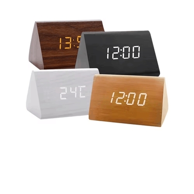 Beli Custom Modern MDF Wooded LED Alarm Digital Desk Clock Thermometer Jam Pintar Klasik online manufacture