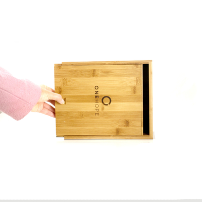 Buy Wooden Bamboo Stash Box With Mirror Customized Jewellery Organiser Box online manufacture