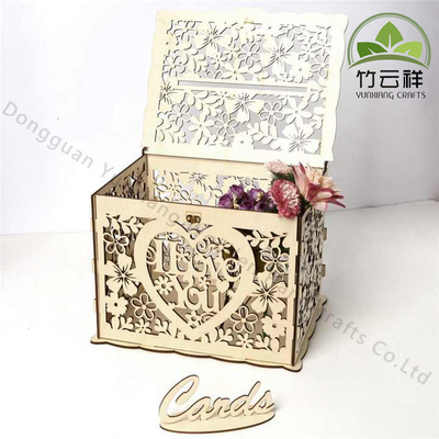 Beli Kotak Kartu Pernikahan DIY yang Panas dengan Kunci Kotak Kartu Kayu Kartu Hadiah Pemegang Kartu Kotak yang Cocok untuk Pernikahan, Baby Shower, Ulang Tahun online manufacture