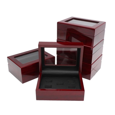 comprar Nuevas cajas de madera personalizadas para anillo, reloj, joyería, oreja, caja de exhibición de campeonato online manufacture