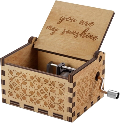 comprare Tu sei il mio Sunshine Box di musica in legno, con incisione laser Vintage Box di musica in legno Sunshine fabbricazione online