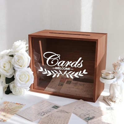 comprar Caixa de cartão de casamento de madeira personalizada caixa de armazenamento de cartão de presente Fabricação em linha