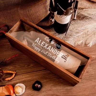 kopen Gepersonaliseerde kleur Vintage houten wijnkast wijnkast met deksel helder acryl online manufacture