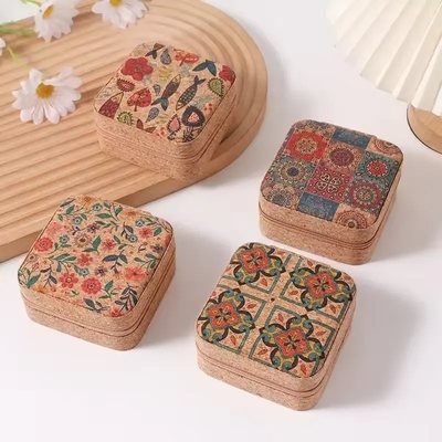 kopen Cork Travel Jewelry Case, Cork Box Jewelry Organizer voor Ring Necklace Oorbellen, Gepersonaliseerd Geschenk voor Vrouwen Moeders Meisjes online manufacture