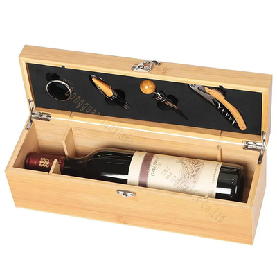kopen Duurzaam Retro Hout Single Wine Flask Box Holder Gift Christmas Day Wijnopslag Case online manufacture