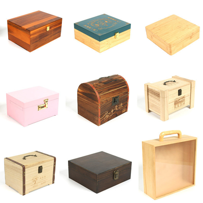 Mua Custom Premium Various Shapes Solid Wood Box with Metal Lock Double Slot Storage Box Bao bì hộp gỗ online manufacture