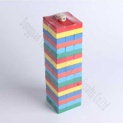 comprar Juego de bloques apilables de madera coloridos - 54 piezas con dados Fabricación en línea