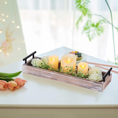 Mua Khay đựng nến gỗ tùy chỉnh - Trang trí trung tâm theo phong cách đồng quê sản xuất trực tuyến