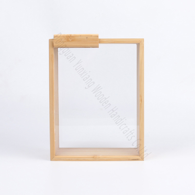 Beli Bamboo Cereal Dispenser untuk Dapur Makanan Storage Container Dry Grain Organizer Refillable Rice Box Countertop Grain Bin Transparent Lid Airtight Holder Solusi Pantry Rustik pembuatan online
