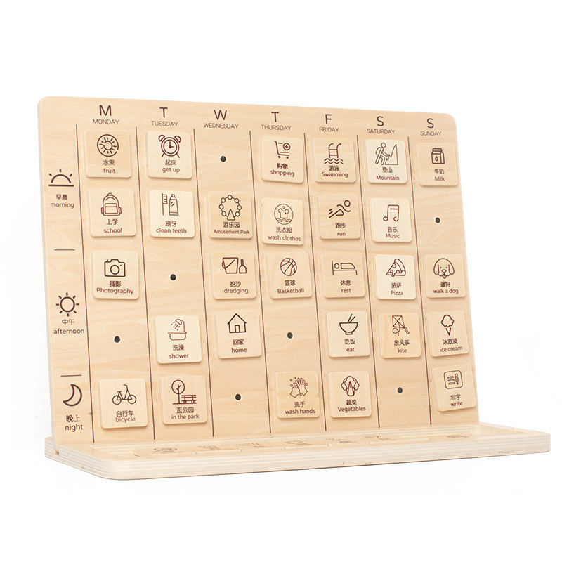 Wooden Daily Routine Chart My Daily Routine Chore Board Planner Lines ...