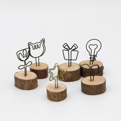 Natural Wood Memo Clip visitekaartje map