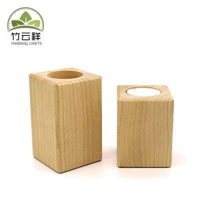 Houten kaarshouder in exclusieve natuurlijke beukenhout 100% Eco Product Accepteer aangepast logo