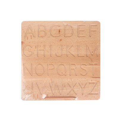 Dubbelzijdig letter tracking board, houten alfabet tracing board van Montessori Learning Skills Toys,11.55 x 11.45 inch