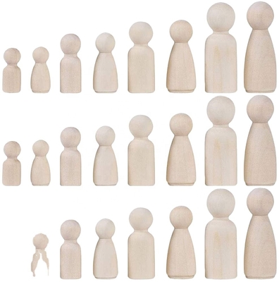 Houten pop Decoratieve Onvoltooide Houten mensen lichamen Familie ambachtelijke mensen set 8pcs