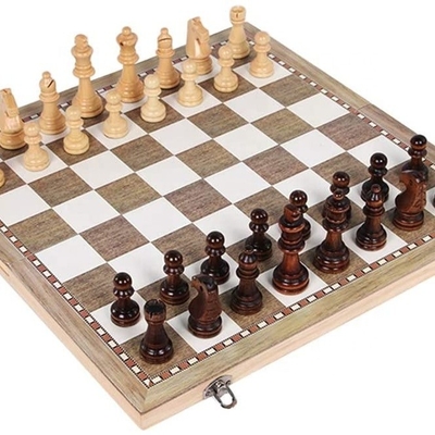 3 in 1 Schaken Set Houten Internationaal Schaken Spel Backgammon Schaken Schakenbord Grappig Bordspeel Puzzle Speelgoed Geschenk met Draagbaar