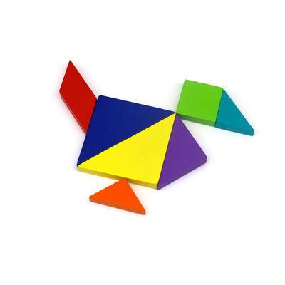 Magneet Houten Puzzle Tangram Spel Sorteren Stapelen Reis Tangram Puzzels Voor Volwassenen
