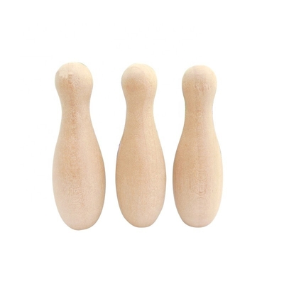 Onvoltooid zelfgemaakt houten bowling speelgoed Kinderen Volwassenen Vintage houten bowling spel