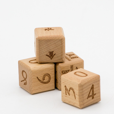 30MM Onderwijs nummer sorteren bord Kubus blokken Houten leer nummer blok